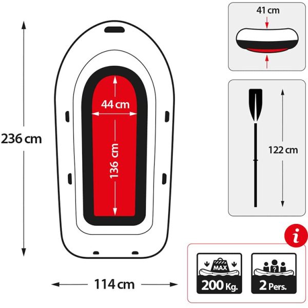 Bote inflable challenger 2 Intex, 236x114x41 cm - Imagen 6