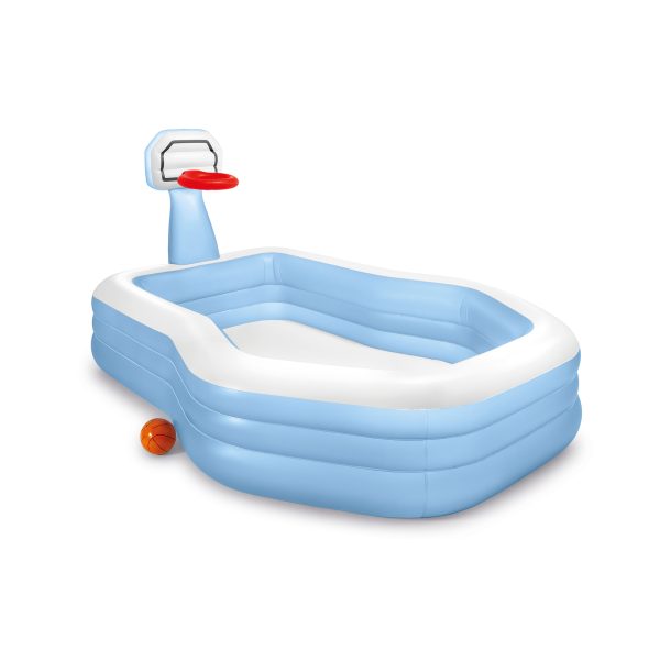 PISCINA INFLABLE CON CANASTA DE BALONCESTO